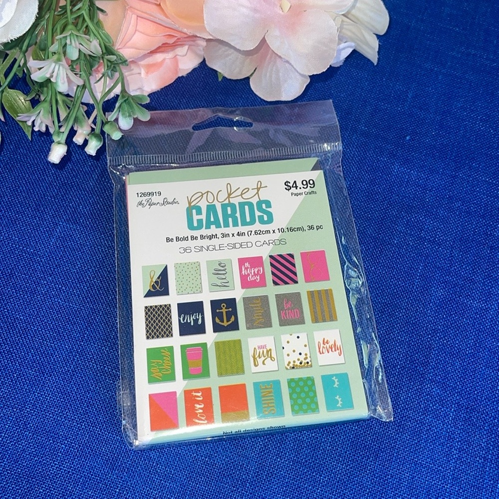 Be Bold Be Bright Pocket Cards - Set of 36pc Single Sided 3”x4”